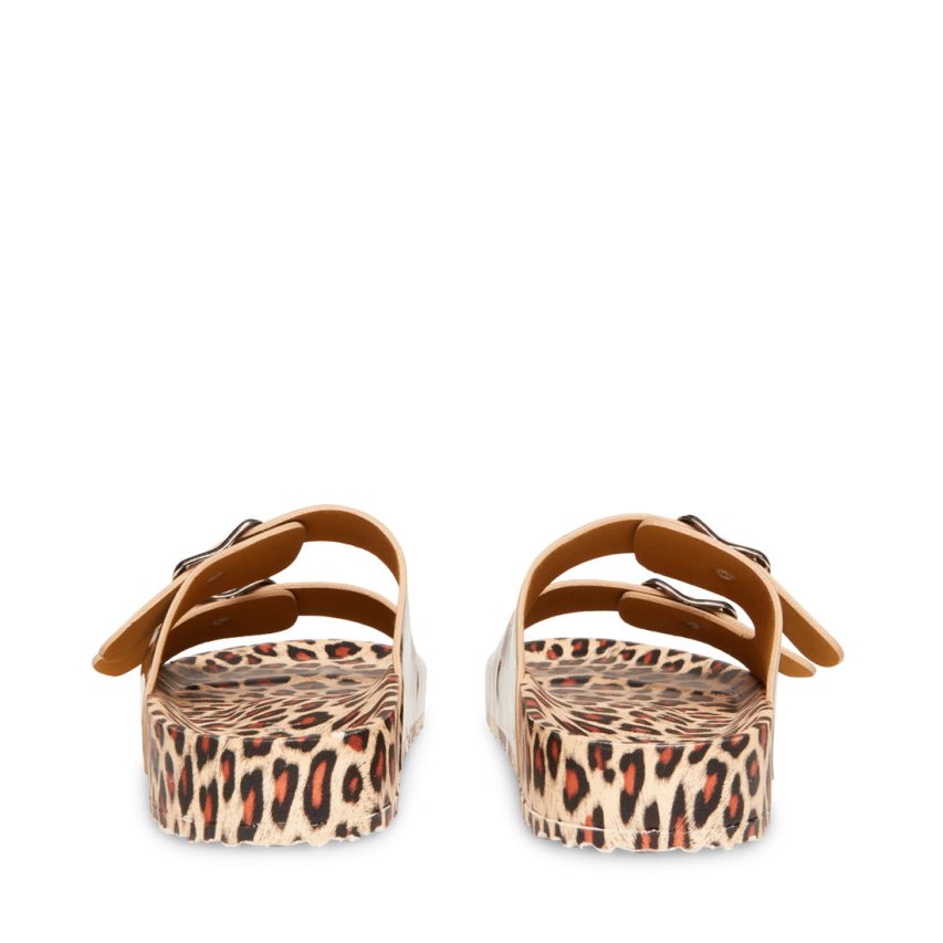 Sandalias de Diapositivas Steve Madden Teddy-t Mujer Leopardo | ES HM68SE